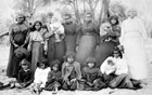 Group of Aboriginal women at Perth, including Fanny Balbuk (far right). Battye Library [25341P]