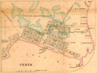 Map of Perth, 1833. From Arrowsmith, Discoveries in WA (cartographic material). Battye Library [009459D]