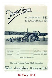 Air fares, 1933