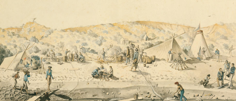 French camp at Shark Bay, Western Australia in 1818