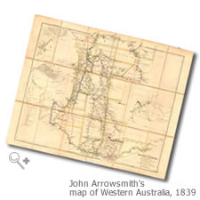 Image: John Arrowsmith's map of Western Australia, 1839
