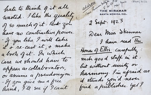 Image: A letter to Molly Skinner (front)