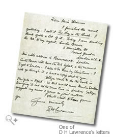 Image: One of DH Lawrence's letters to Molly Skinner
