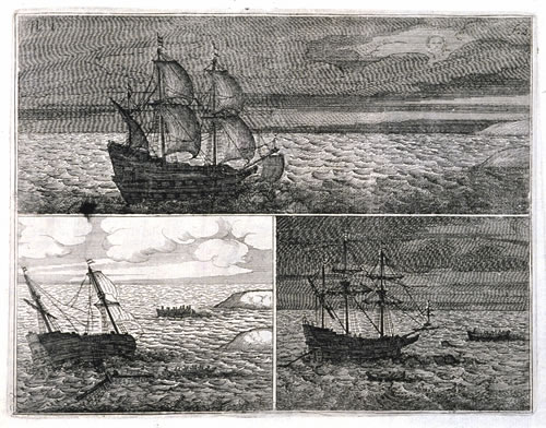 Image: 'Shipwreck' - A drawing from Pelsaert's Journal, 1629